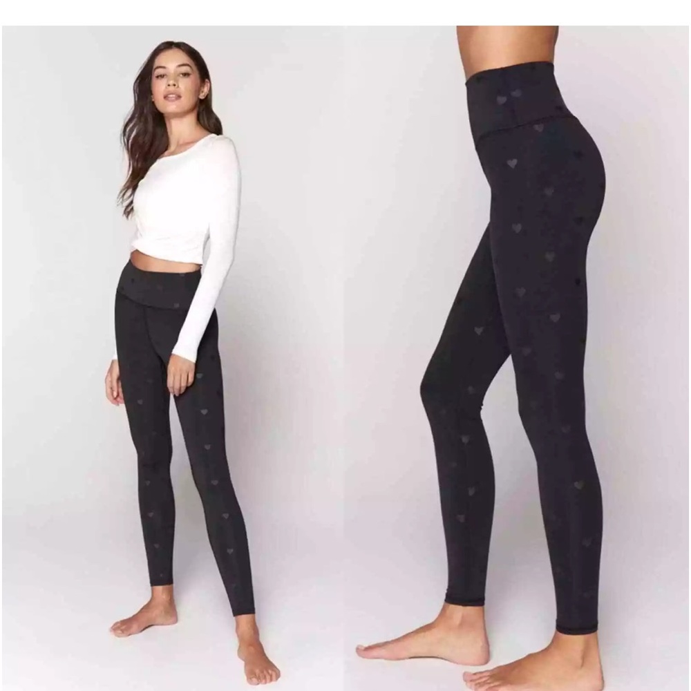 Spiritual Gangster Black High-Waist Heart Print Leggings